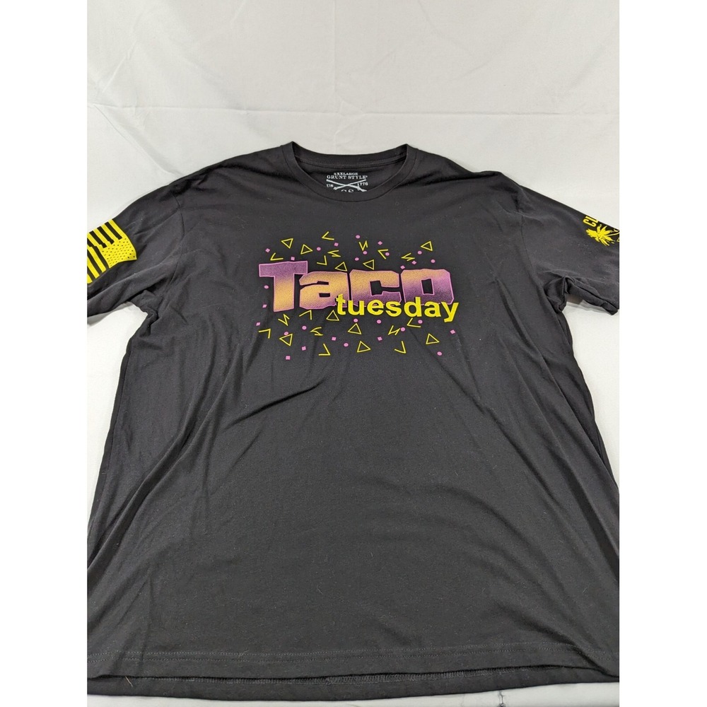 New no tags GRUNT STYLE Taco Tuesday Mens Black T-Shirt XXXL Short Sleeve